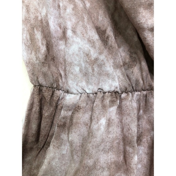 Bucketlist Tie-Waist Jumpsuit Women's Large Short Sleeve Taupe Tie Dye Wide Leg - Picture 15 of 16